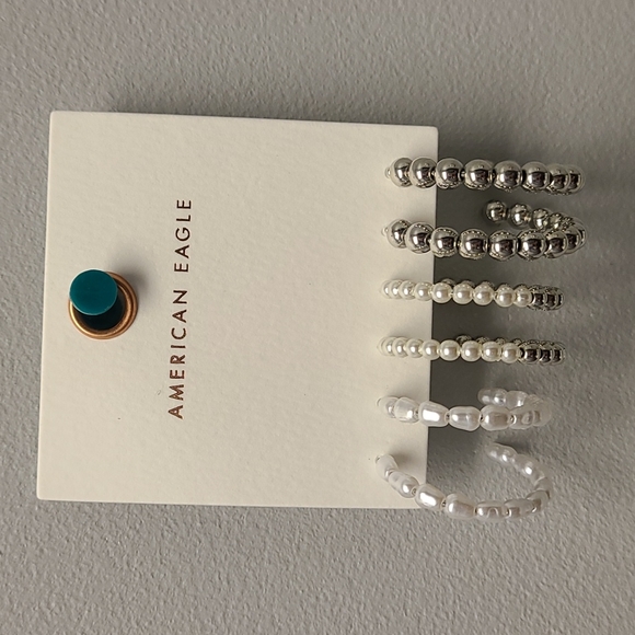 NWT-American Eagle Earrings 3 pair hoop/half hoop style - Picture 2 of 9